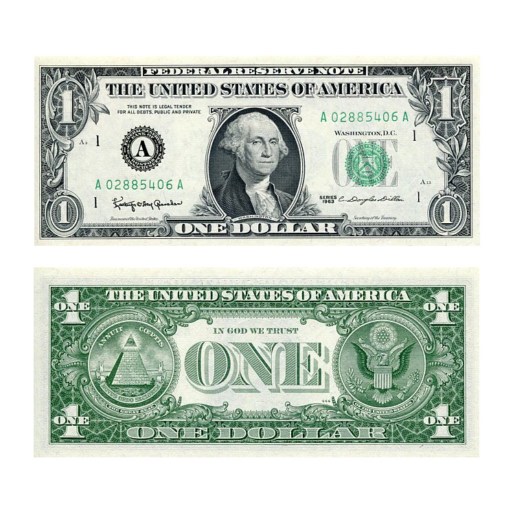 Banknot USA 1 Dolar 1963 r. Boston A UNC