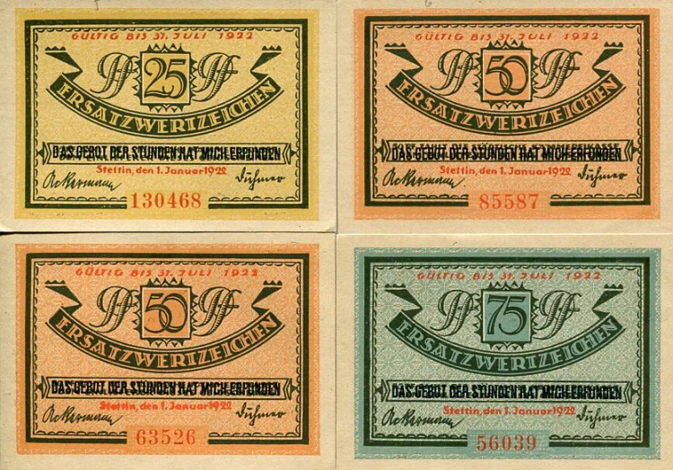 Notgeldy Szczecin Stettin 1922 r.