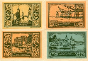 Notgeldy Szczecin Stettin 1922 r. Porty Szczecina