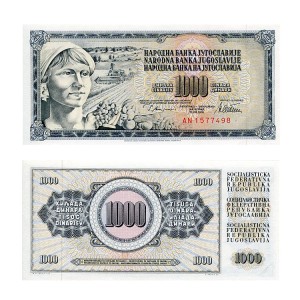 Banknot Jugosławia 1000 Dinara 1978 r. UNC