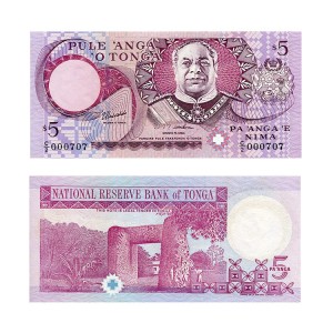 Banknot Tonga 5 Paanga 1995 r. UNC