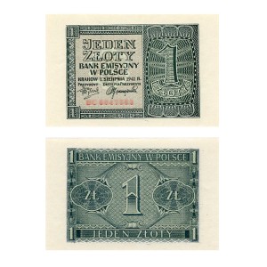 Banknot Polska 1 Złoty 1941 r. BC UNC