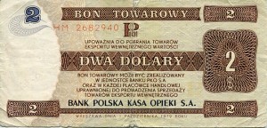 Bon Towarowy Pekao 2 Dolary 1979 r.
