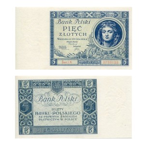 Banknot Polska 5 Złotych 1930 r. UNC