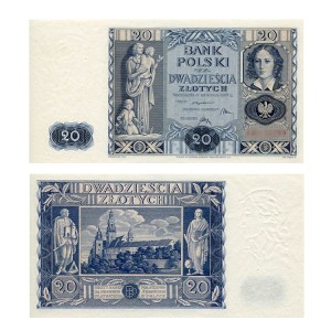Banknot Polska 20 Złotych 1936 r. UNC