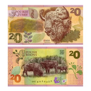 Banknot testowy PWPW Polskie Żubry