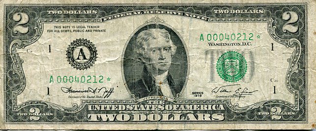 Banknot USA 2 Dolary 1976 r. Boston A ☆