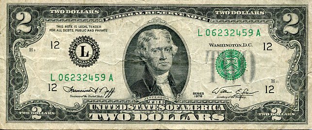 Banknot USA 2 Dolary 1976 r. San Francisco L