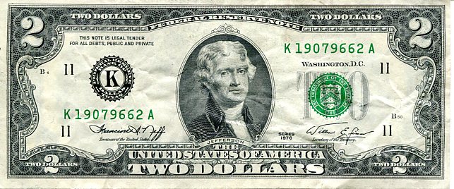 Banknot USA 2 Dolary 1976 r. Dallas K