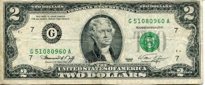 Banknot USA 2 Dolary 1976 r. Chicago G