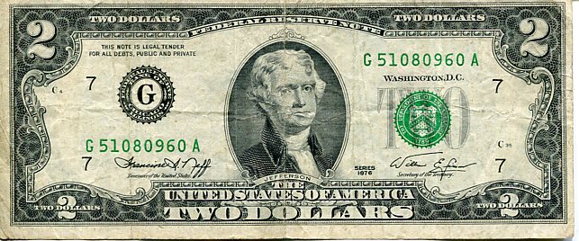 Banknot USA 2 Dolary 1976 r. Chicago G