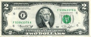 Banknot USA 2 Dolary 1976 r. Atlanta F