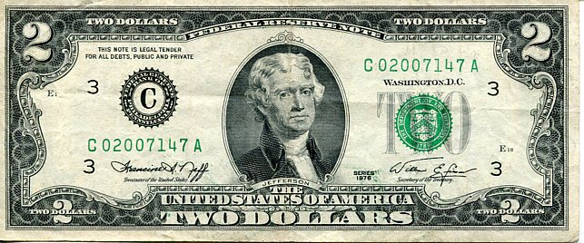 Banknot USA 2 Dolary 1976 r. Philadelphia C