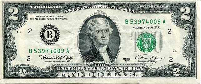 Banknot USA 2 Dolary 1976 r. New York B