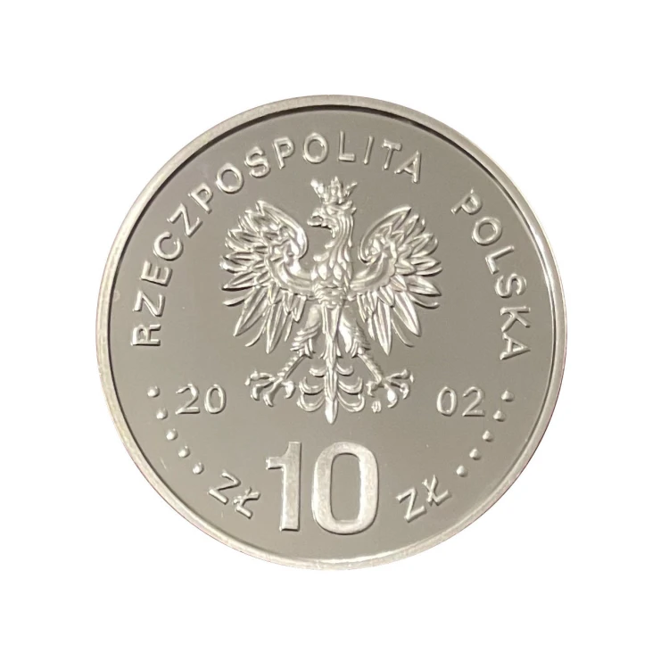 Polska 10 zł Poczet królów i książąt polskich August II Mocny 2002 r. Awers