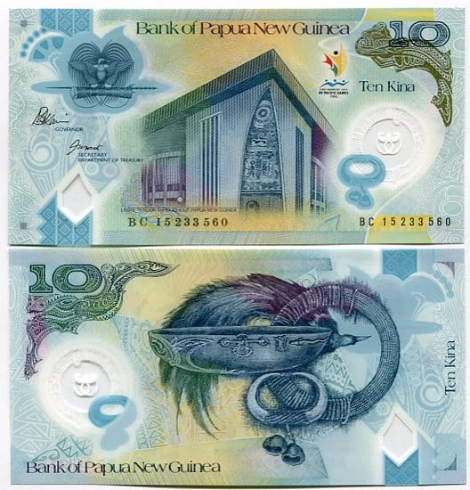 Papua Nowa Gwinea 10 Kina 2015 r. Polimer UNC