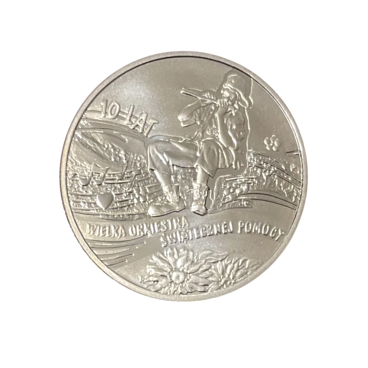 Polska 10 zł 10 lat Wielkiej Orkiestry Świątecznej Pomocy 2003 r. Rewers
