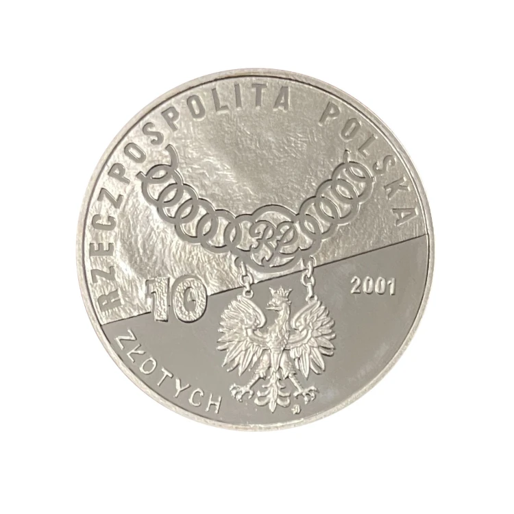 Polska 10 zł 15-lecie orzecznictwa Trybunału Konstytucyjnego 2001 r. Awers