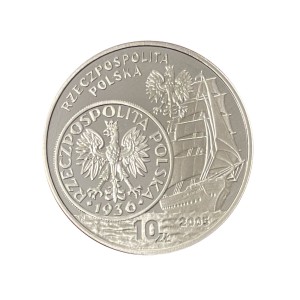 Polska 10 zł Ag Dzieje złotego - Żaglowiec 2005 r. Awers