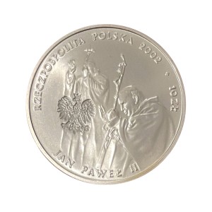 Polska 10 zł Ag Jan Paweł II Pontifex Maximus 2002 r. Awers