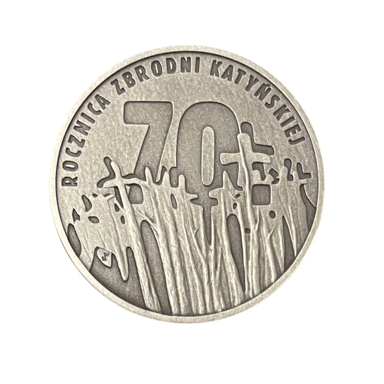 Polska 10 zł Ag 70. rocznica zbrodni katyńskiej 2010 r. Rewers