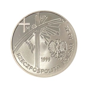 Polska 10 zł Ag  Jan Paweł II - Papież pielgrzym 1999 r. Awers