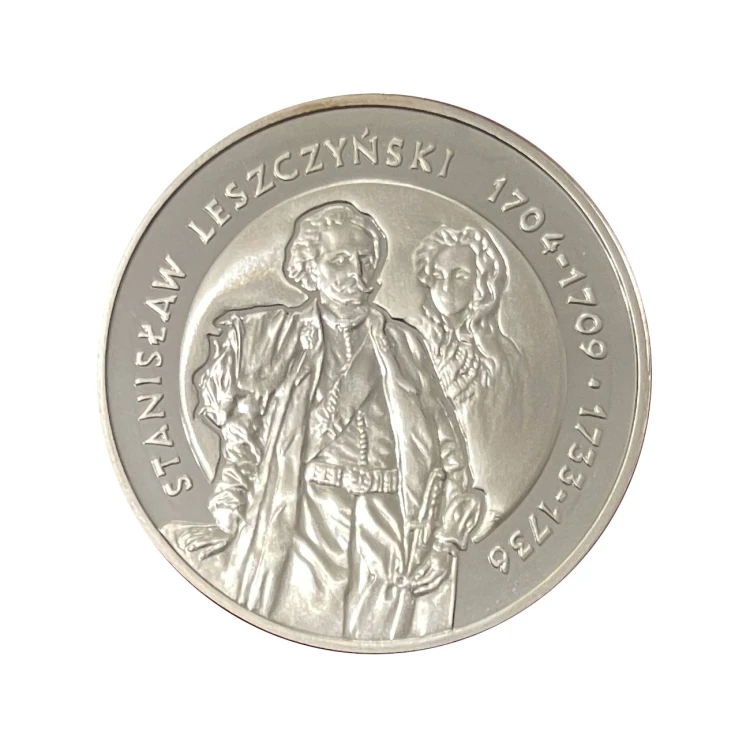 Polska 10 zł Ag Poczet królów i książąt polskich Stanisław Leszczyński Postać 2003 r. Rewers