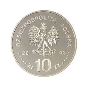 Polska 10 zł Ag Poczet królów i książąt polskich Stanisław Leszczyński Postać 2003 r. Awers