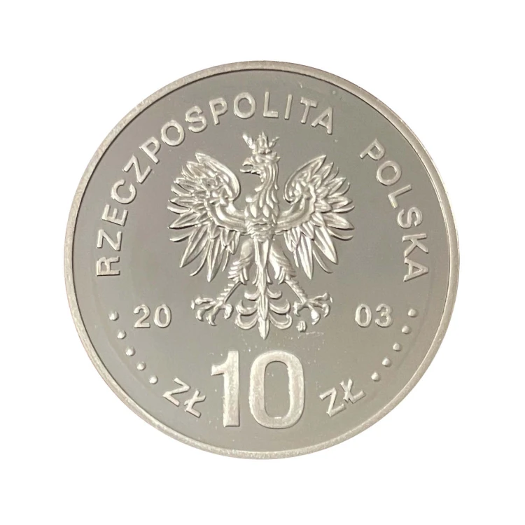 Polska 10 zł Ag Poczet królów i książąt polskich Stanisław Leszczyński Postać 2003 r. Awers
