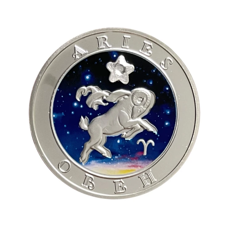 Armenia 100 Dram 2008 r. Ag Znaki Zodiaku "Baran" Rewers