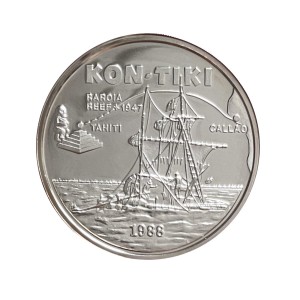 Samoa 10 Tala 1988 r. Ag Wyprawa Kon-Tiki Rewers