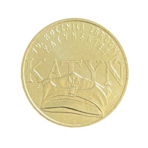 2 zł 2010 r. 70. rocznica zbrodni katyńskiej Rewers
