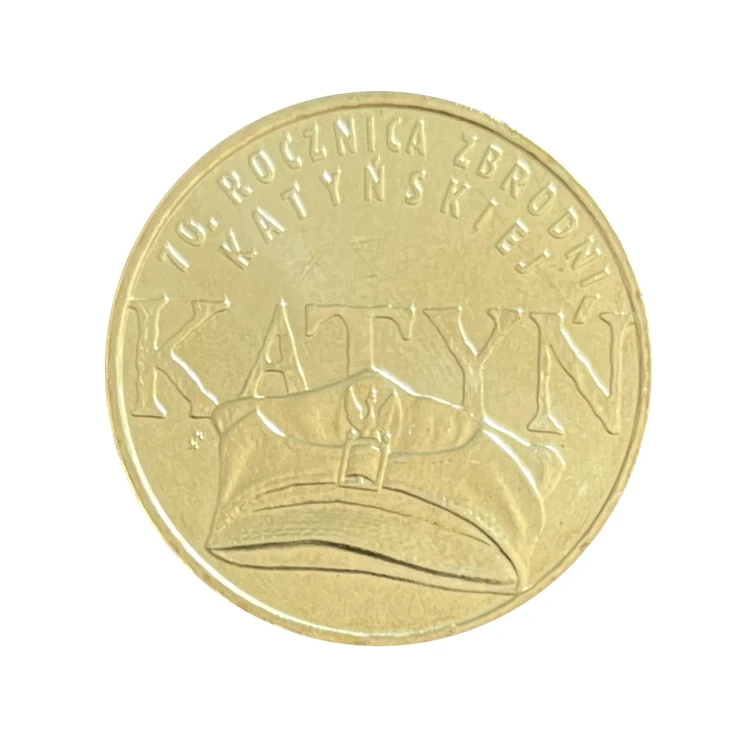 2 zł 2010 r. 70. rocznica zbrodni katyńskiej Rewers