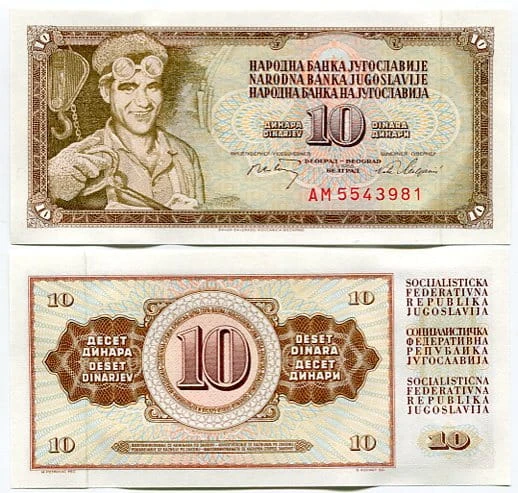 Jugosławia 10 Dinara 1978 r. UNC