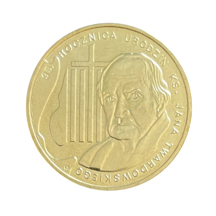 2 zł 2010 r. 95. rocznica urodzin ks. Jana Twardowskiego Rewers