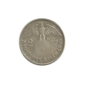 Niemcy 2 Marki Reichsmark 1939 r. Paul von Hindenburg A Awers