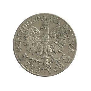 Polska 5 Złotych Głowa Kobiety 1933 r. Awers