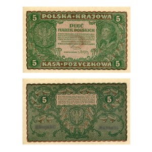 Banknot Polska 5 Marek Polskich 1919 r. DG UNC