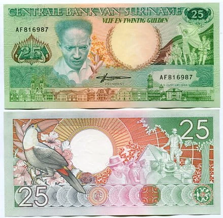 Surinam 25 Gulden 1988 r. UNC