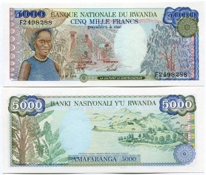 Rwanda 5000 Francs 1988 r. UNC