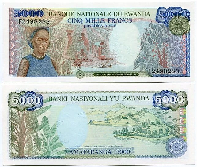 Rwanda 5000 Francs 1988 r. UNC