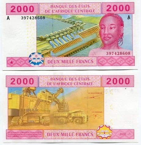 Gabon 2000 Francs 2002 r. UNC