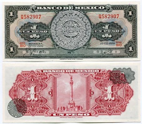 Meksyk 1 Pesos 1967 r. UNC