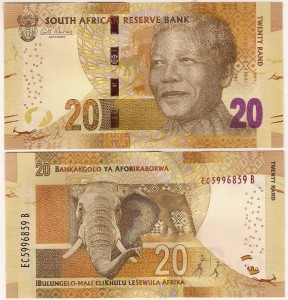 RPA 20 Rand 2015 r. UNC zdjęcie przykładowe