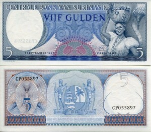 Surinam 5 Gulden 1963 r. UNC