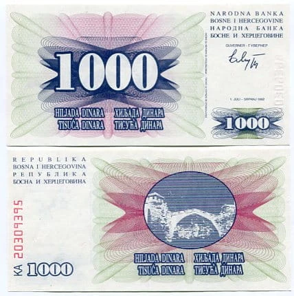 Bośnia i Hercegowina 1000 Dinara
