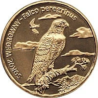 2 zł Zwierzęta świata: Sokół wędrowny łac. Falco peregrinus
