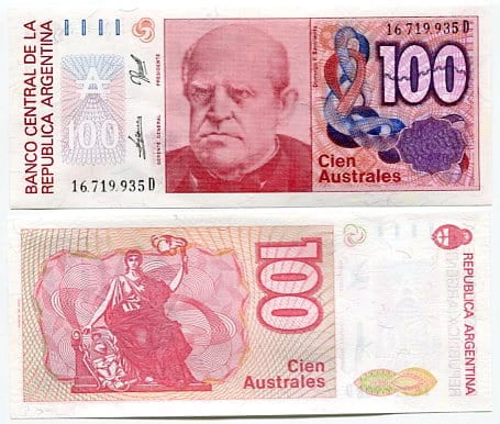 Argentyna 100 Australes 1989 r. UNC