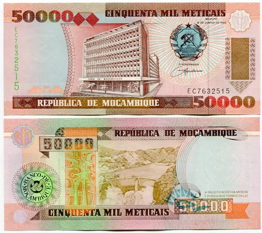 Mozambik 50 000 Meticais 1993 r.  UNC