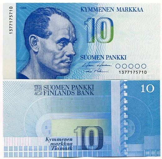 Finlandia 10 Marek 1986 r. UNC